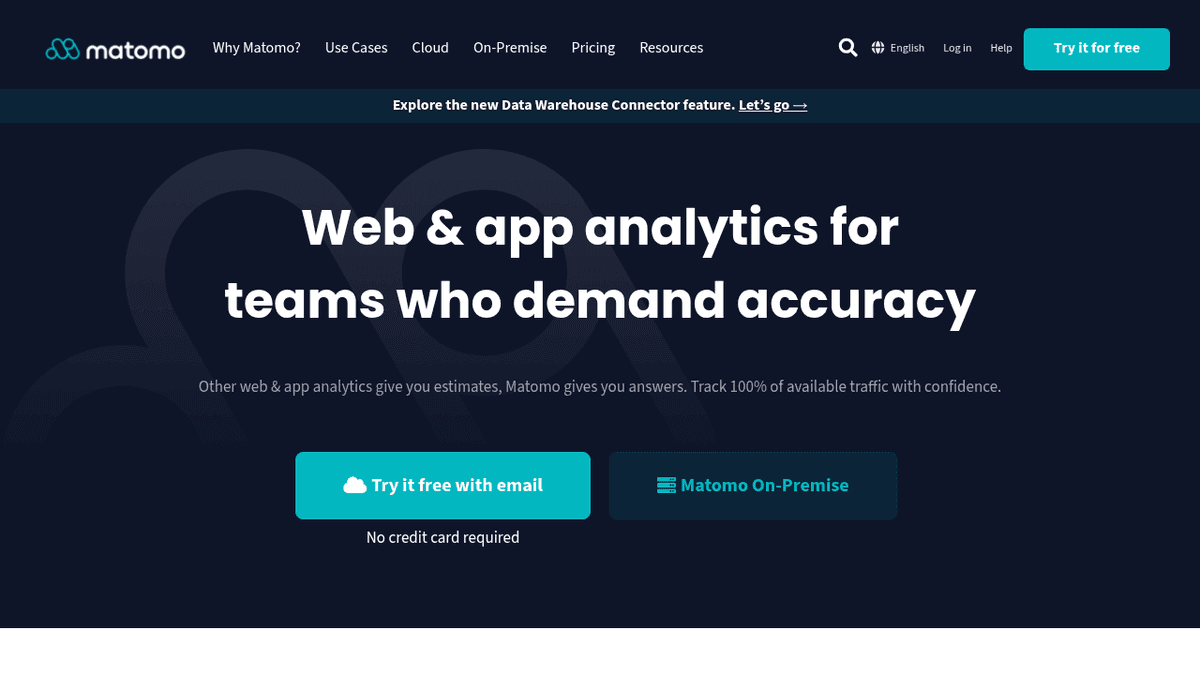 Screenshot of https://matomo.org/